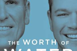 En esta imagen proporcionada por la editorial Portfolio, la portada del libro The Worth of Water de Gary White y Matt Damon. AP/Portfolio