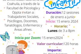 El diplomado sobre tanatología infantil dará inicio el 15 de enero de 2024.