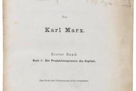 Subastan una primera edición de &quot;El capital&quot;, de Marx