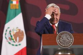 Andrés Manuel López Obrador, Presidente de México durante su mañanera en Palacio Nacional en CDMX.