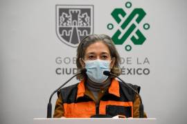 Florencia Serranía Soto, exdirectora del Sistema de Transporte Colectivo (STC) Metro, en conferencia de prensa sobre el colapso de la vía elevada en la estación del metro Olivos de la Línea 12.
