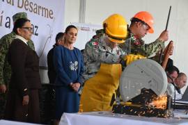 La presidenta Claudia Sheinbaum encabezó el arranque de la campaña Sí al Desarme Sí a la Paz en las inmediaciones de la Basílica de Guadalupe con el que se busca reducir los índices de violencia.