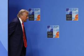 El presidente de Estados Unidos, Donald Trump, a su llegada a la cumbre de la OTAN en La Haya, en junio del año pasado.