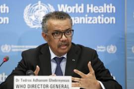 El director general de la Organización Mundial de la Salud, Tedros Adhanom Ghebreyesus, habla el 24 de febrero del 2020 en Ginebra, Suiza.