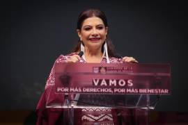 Clara Brugada, alcalde de la Ciudad de México, en su informe de rendición de cuentas.