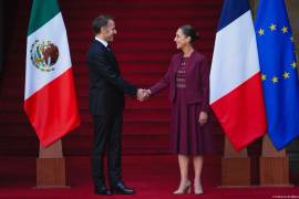 Emmanuel Macron, presidente de Francia y Claudia Sheinbaum, presidenta de México