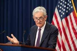 El presidente de la Reserva Federal, Jerome Powell, habla durante una conferencia de prensa en la Reserva Federal tras la reunión del Comité Federal de Mercado Abierto en Washington.