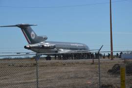 Un avión Boeing 727 de la Guardia Nacional arribo con elementos para el despliegue operativo en el norte de Coahuila.