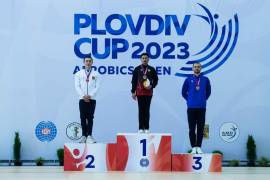 Veloz se subió al primer lugar del podio de la Copa de Gimnasia Aeróbica llevada a cabo en Bulgaria.