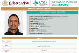 Juan Antonio, de 36 años, tenía ficha de búsqueda en el estado y en el Registro Nacional de Personas Desaparecidas y No Localizadas. FOTO: Cortesía
