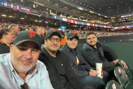 De izquierda a derecha aparecen Ramón Orraca, Andy López Beltrán, Juan Domingo Beckmann y Gonzalo López Beltrán. La foto, compartida por el periodista Carlos Loret de Mola, corresponde a inicios de 2024, cuando López Obrador aún era presidente.