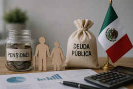 El pago de pensiones (contributivas y sociales) ascendió a 619 mil 258 millones de pesos, un salto del 6.5% anual, mientras que la deuda bruta total escaló a 20.1 billones de pesos.