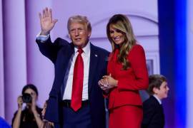 El candidato presidencial republicano Donald Trump (i) junto a su esposa Melania (d) durante la Convención Nacional Republicana (RNC).