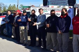Diversas autoridades, encabezadas por al Alcalde, pusieron en marcha el operativo de apoyo carretero.