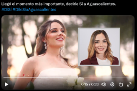 En un video que se ha vuelto viral, Leslie Figueroa luce un atuendo nupcial, acompañada de un bouquet de flores, mientras camina por un parque