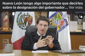 El gobernador de Nuevo León, Samuel García, dijo que le quieren imponer como Fiscal a Adrián de la Garza Santos.