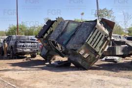 Aseguramiento de vehículos monstruo de grupos criminales en Reynosa, Tamaulipas