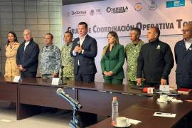 Autoridades de Coahuila y Durango durante la reunión del Grupo de Coordinación Operativa en La Laguna.