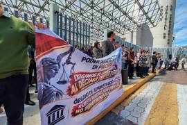 Empleados del Poder Judicial de la Federación en Hidalgo exigen respeto a sus derechos y garantías laborales.