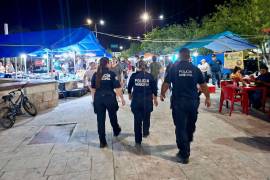 Elementos de Seguridad Pública mantendrán rondines constantes en áreas públicas y espacios recreativos para garantizar la tranquilidad de las familias. FOTO: CORTESÍA