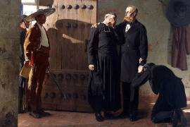 Últimos momentos de Maximiliano, la célebre pintura de Jean-Paul Laurens, Fischer jamás estuvo en Querétaro durante aquellos días fatídicos, solo posó para el pintor.