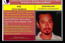 La familia de Noé Soto lleva 16 años esperando noticias sobre su paradero.