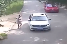 Se viralizan las imágenes que muestran cómo el felino arrastra a la mujer que había descendido del vehículo en el parque Badaling Wildlife World de Pekín
