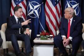 Mark Rutte, secretario general de la OTAN, y Donald Trump en Davos el miércoles.