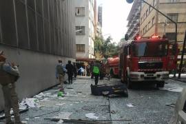 Aspectos de la explosión en un edificio de la Ciudad de México.