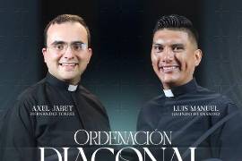 Axel Jaret Hernández Torres y Luis Manuel Galindo Hernández recibirán la ordenación diaconal en una ceremonia que se celebrará en la Catedral de Santiago Apóstol.