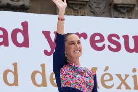 Claudia Sheinbaum durante el Segundo Informe de Gobierno en el Zócalo capitalino.
