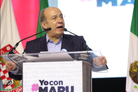 Durante un evento de apoyo a la Mandataria estatal, Calderón sostuvo que enfrentar a la delincuencia fue una obligación del Estado.