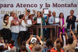 Claudia Sheinbaum Pardo, presidenta de México, encabezó la firma por el Plan de Justicia para Atenco y la Montaña 2.ª Restitución de Tierras.