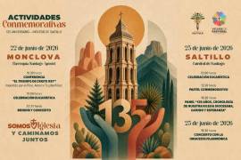 La Diócesis de Saltillo preparó un programa especial para conmemorar sus 135 años de historia con actividades religiosas y culturales.