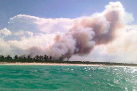 Incendio en Holbox, extinto en 70%, reporta la Conafor