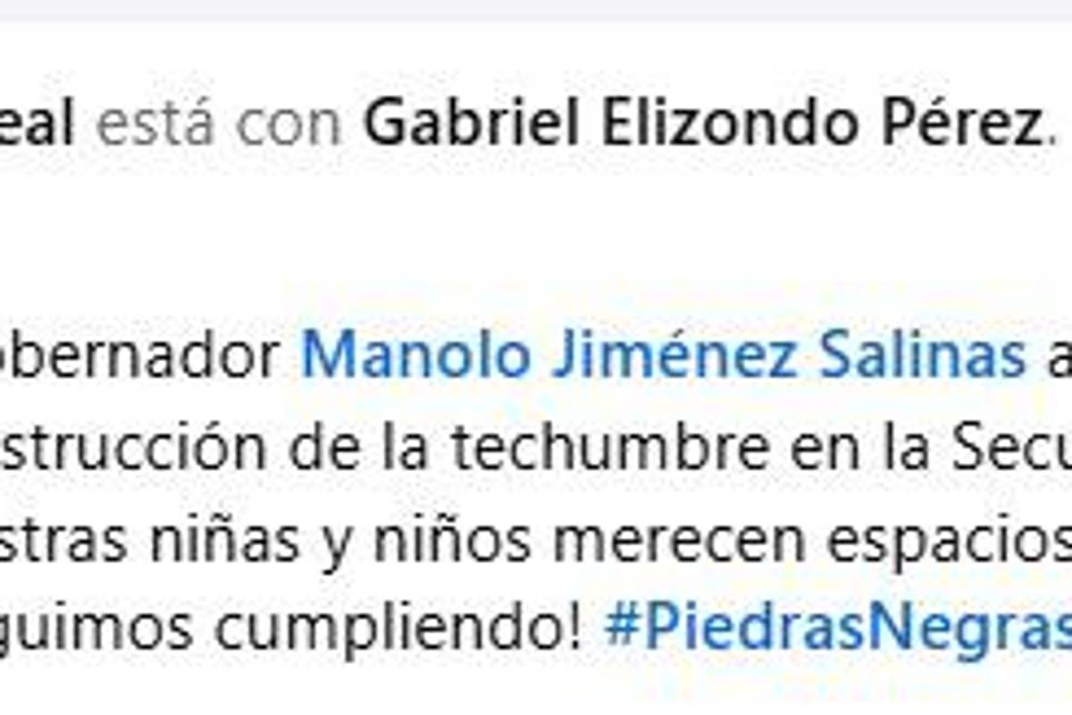 Amaga alcalde de Piedras Negras con movilización social para exigir a Manolo Jiménez autorice techumbres escolares