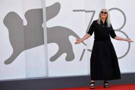 La directora neozelandesa Jane Campion llega para el estreno de ‘El poder del perro’ durante el 78o Festival de Cine de Venecia en Venecia, Italia. EFE/EPA/Ettore Ferrari