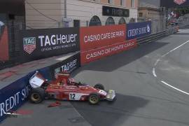 Charles chocó en Mónaco un Ferrari F1 de colección tras perder los frenos.