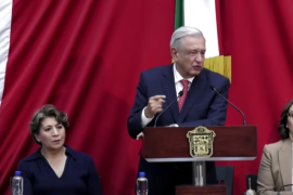 El presidente mexicano se llevó todos los reflectores en la toma de protesta de Delfina Gómez como gobernadora del Estado de México