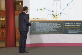 Andrés Lajous, Titular de la Agencia Reguladora del Transporte Ferroviario, reportó los avances en la construcción del tramo de Saltillo a Nuevo Laredo.