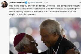 El mandatario mexicano recordó uno de los dichos más célebres de Tutu, quien falleció en Ciudad del Cabo, en el suroeste de Sudáfrica.