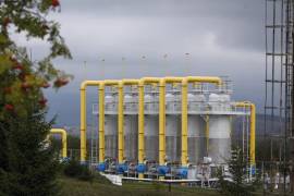 Una estación compresora de gas de Naftogaz en el oeste de Ucrania. Rusia lanzó su mayor ataque de la guerra contra las instalaciones de gas natural operadas por el grupo estatal ucraniano Naftogaz.