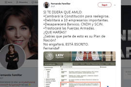 Si te dijera que AMLO cambiará la constitución para reelegirse: Fernanda Familiar