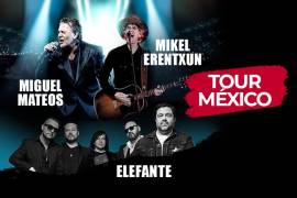 Poster del concierto de Mikel Eretxun, Elefante y Miguel Mateos en la Arena Monterrey.