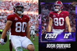 Josh Cuevas fue seleccionado por los Ravens de Baltimore en la quinta ronda del Draft 2026 de la NFL, con el pick 173 global.