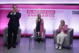 Josefina Vázquez Mota, Guadalupe Loaeza y Damián Zepeda participan en un foro en Saltillo | Foto: Héctor García