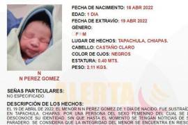 Fue localizado el bebé que había sido sustraído de una clínica del IMSS en Tapachula, Chiapas