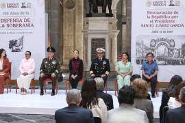 Sheinbaum estuvo acompañada en el evento por integrantes de su gabinete legal y ampliado.