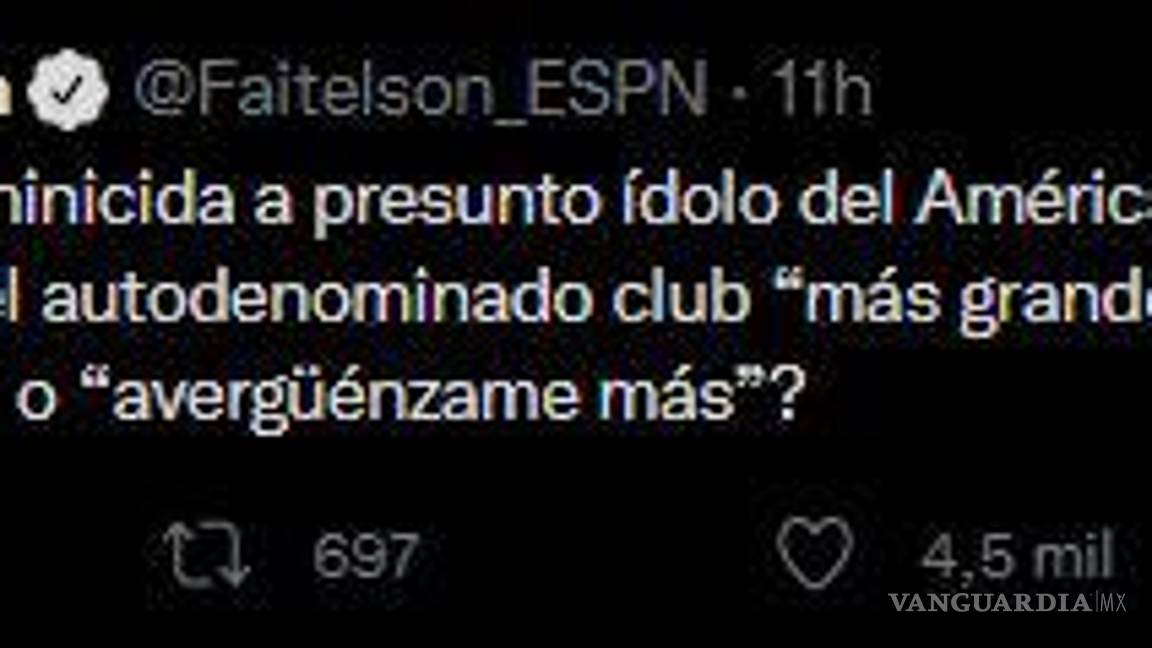$!‘De presunto feminicida a presunto ídolo del América’... las fuertes críticas contra Renato Ibarra