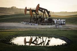 Un campo petrolero cerca de Calgary, Alberta, Canadá el 12 de mayo del 2024. (Jeff McIntosh/The Canadian Press via )